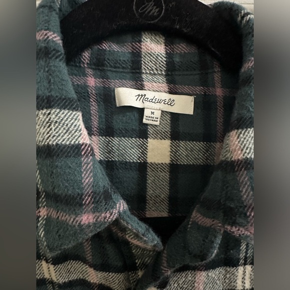 Madewell Flannel Classic Ex-Boyfriend Shirt in Baywood Plaid size medium - Picture 2 of 6